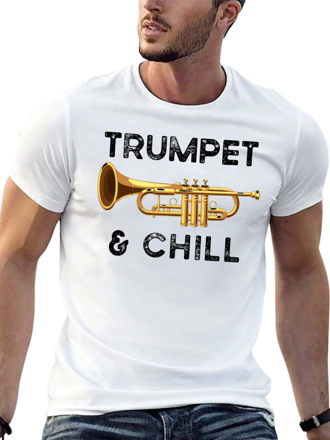Trumpet & Chill Graphic Tee - Music Lovers T-Shirt