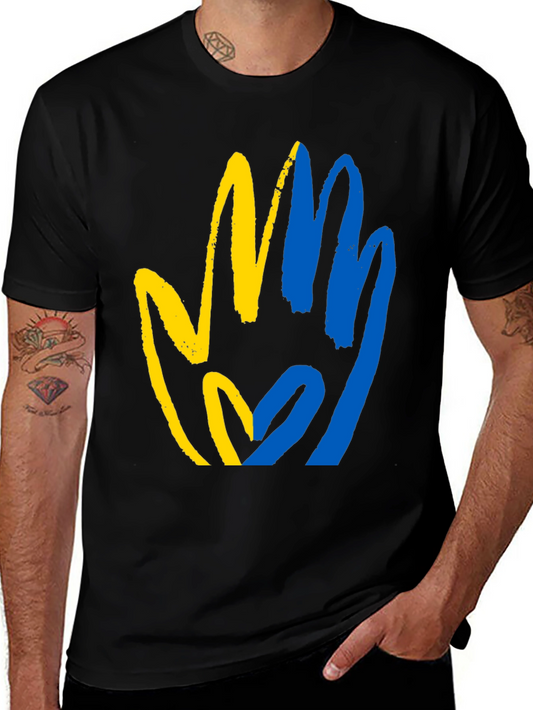 Ukraine Flag Hand T-Shirt - Stand with Ukraine