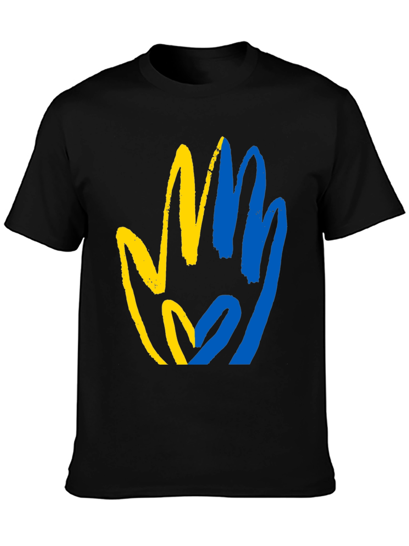 Ukraine Flag Hand T-Shirt - Stand with Ukraine