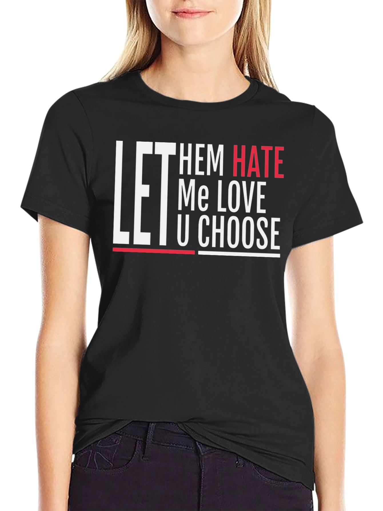 Let Them Hate Graphic Tee - Black Casual T-Shirt