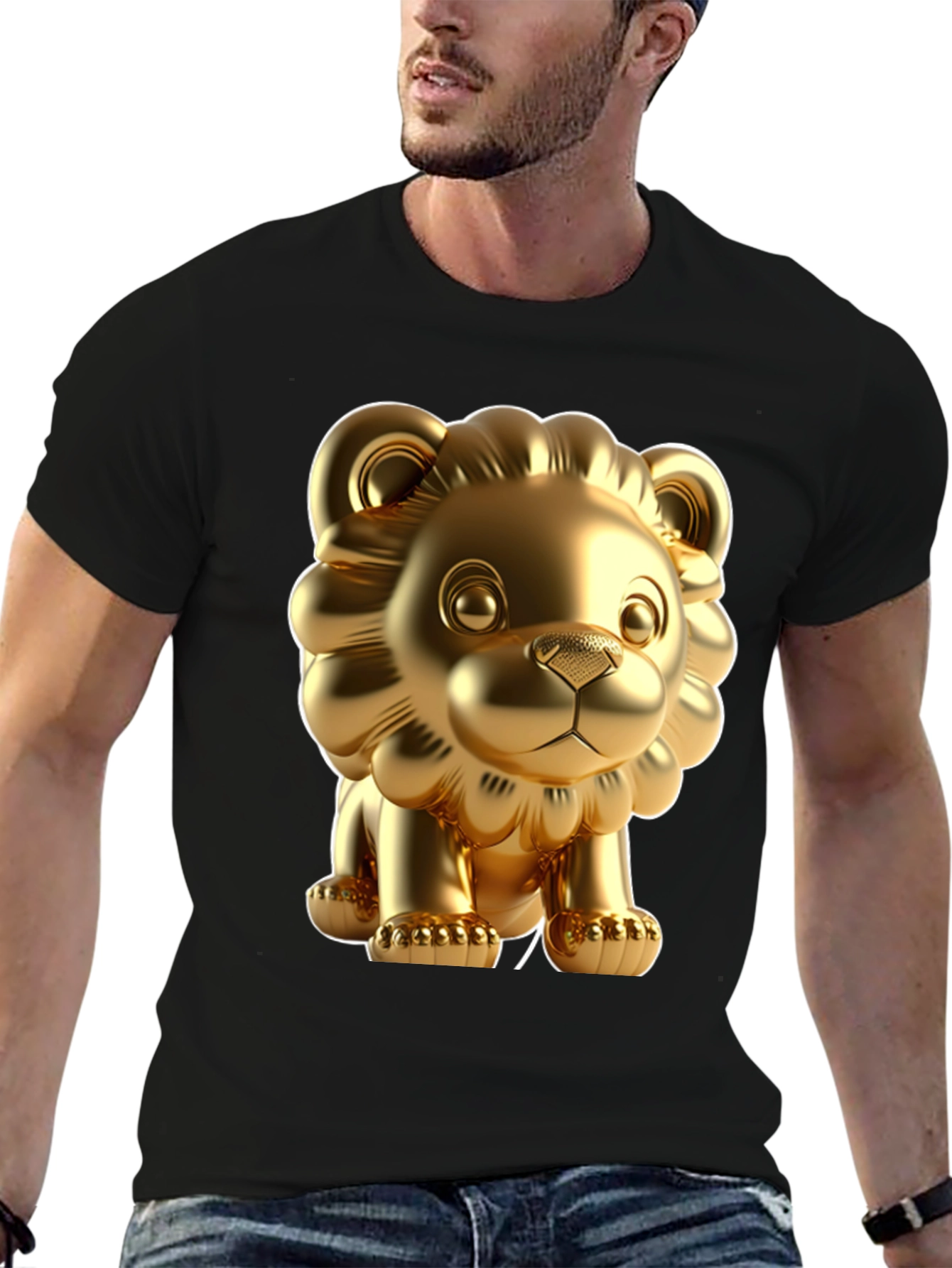Golden Lion Graphic Tee - Bold Style Soft Fabric