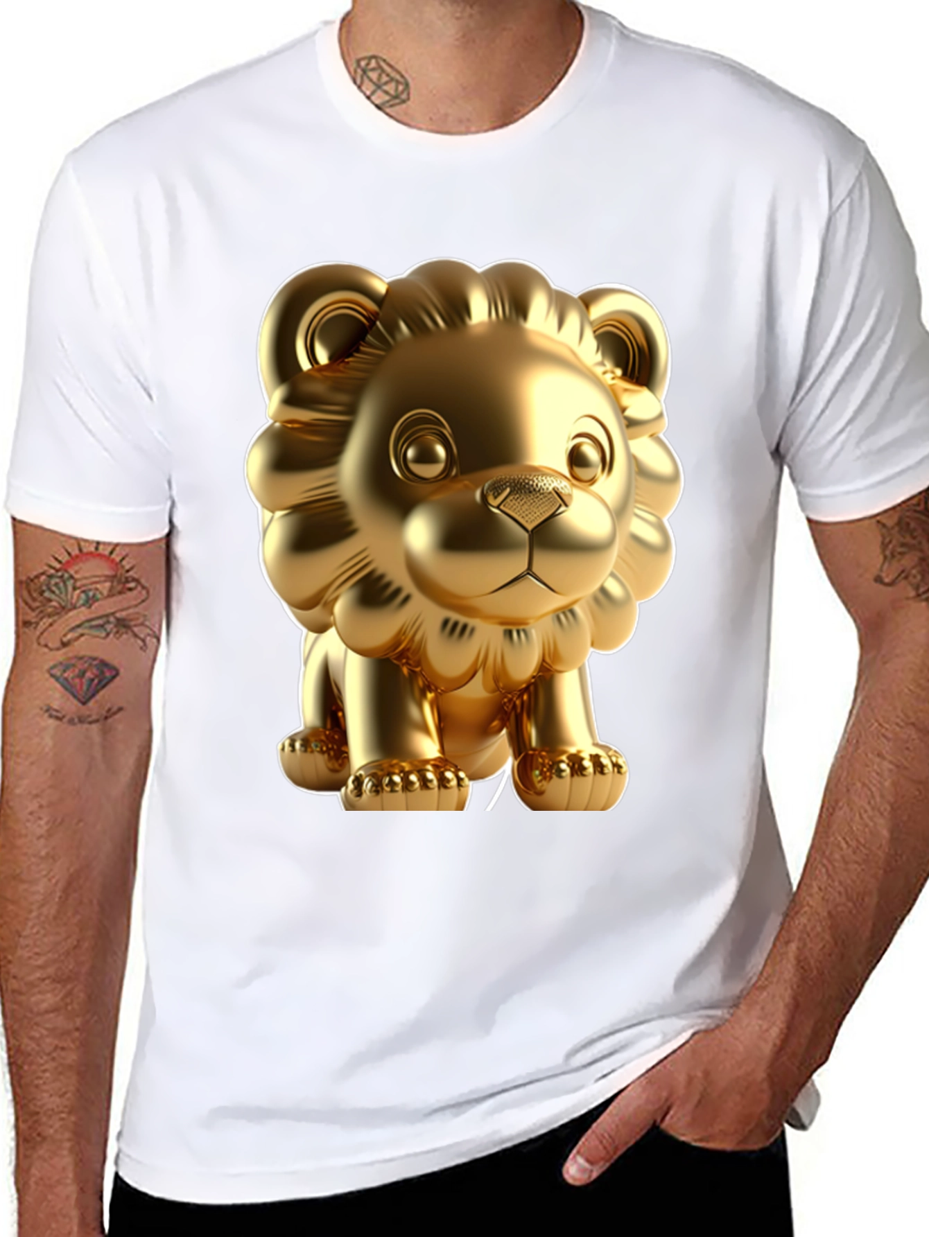 Golden Lion Graphic Tee - Bold Style Soft Fabric