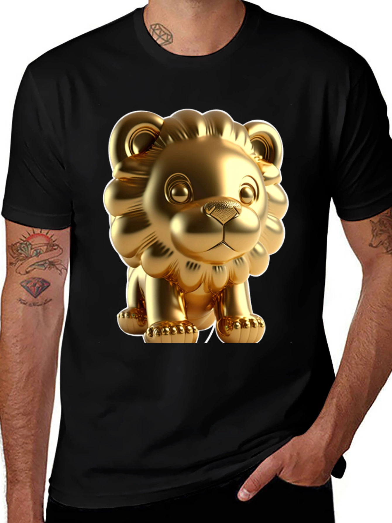 Golden Lion Graphic Tee - Bold Style Soft Fabric