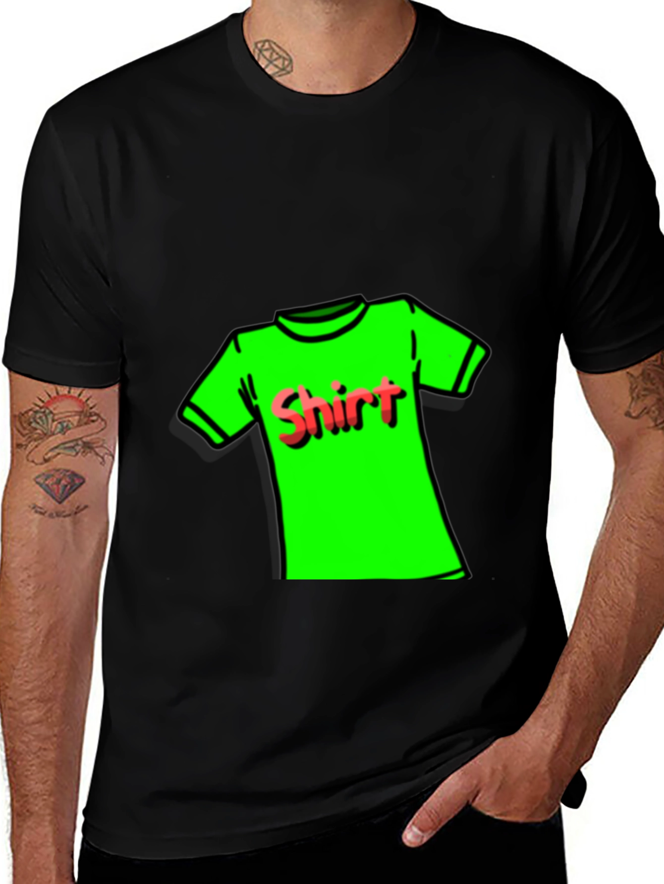 Novelty T-Shirt: Neon Green Shirt Design