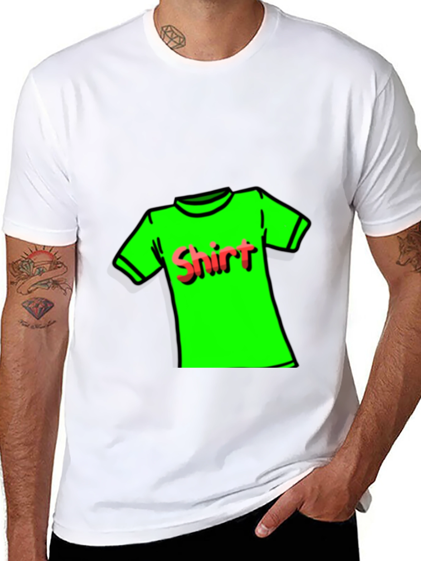 Novelty T-Shirt: Neon Green Shirt Design
