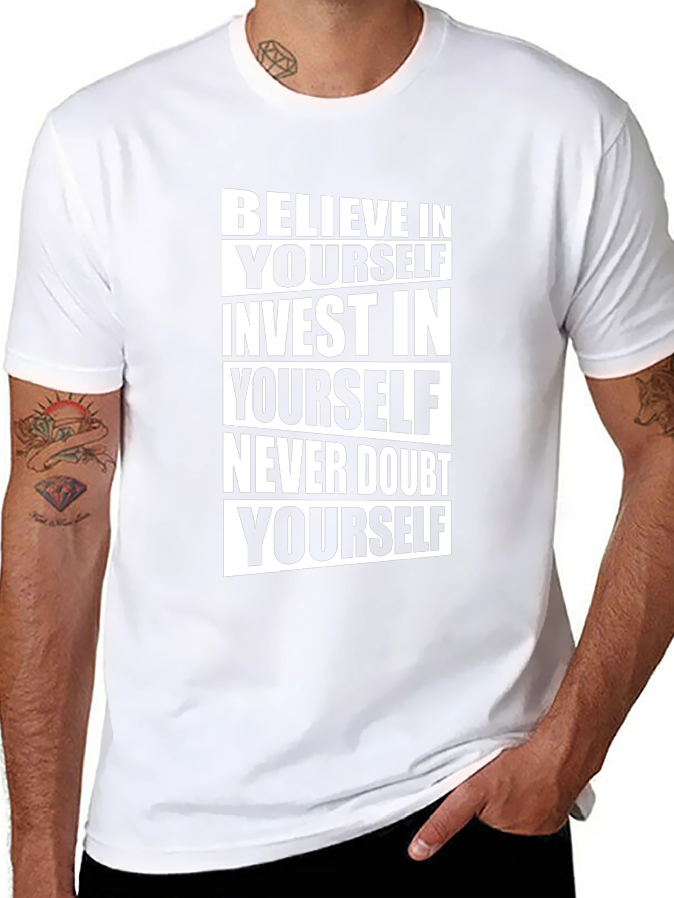 Motivational T-Shirt: Believe in Yourself - Black Cotton Tee
