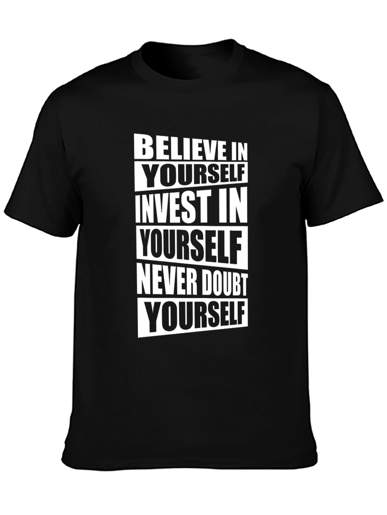 Motivational T-Shirt: Believe in Yourself - Black Cotton Tee