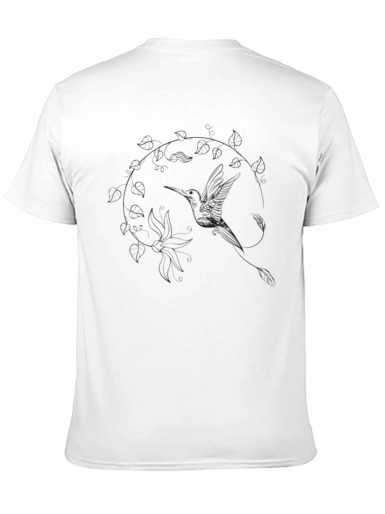 Hummingbird Floral Graphic Tee - Black