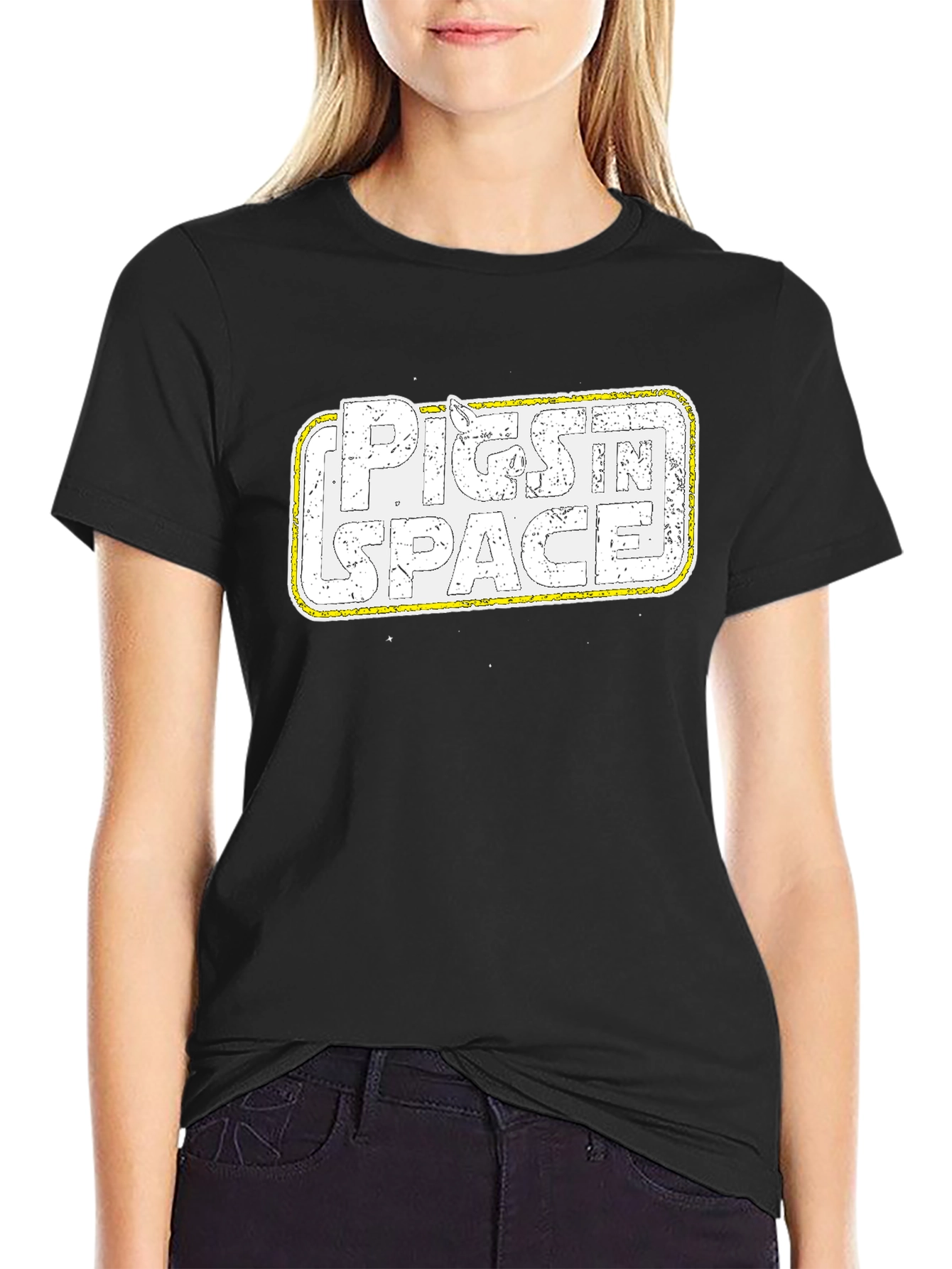 Pigs in Space Graphic T-Shirt - Cool Retro Design