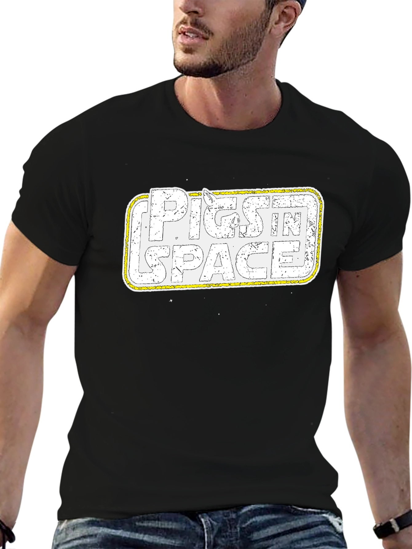 Pigs in Space Graphic T-Shirt - Cool Retro Design