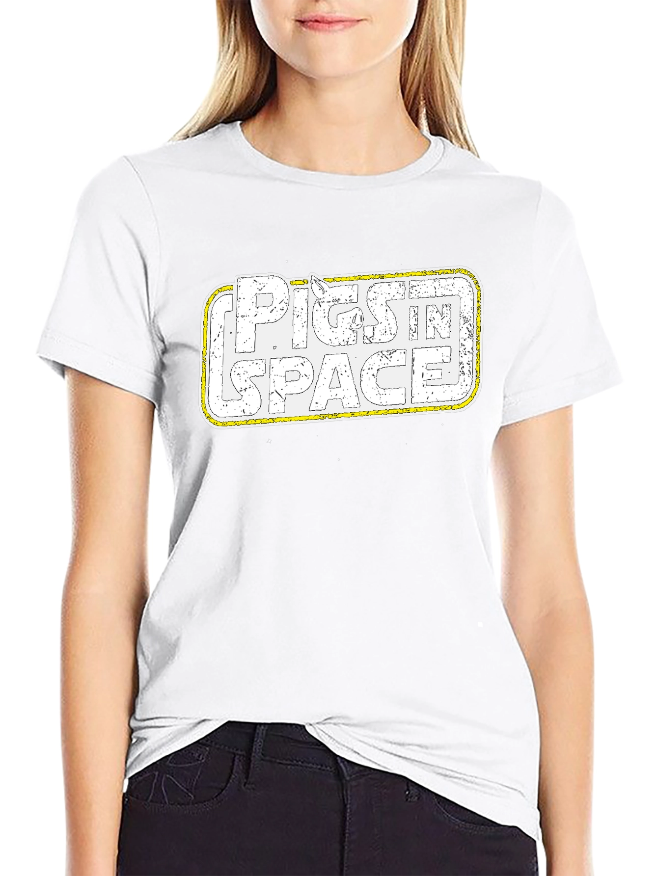 Pigs in Space Graphic T-Shirt - Cool Retro Design