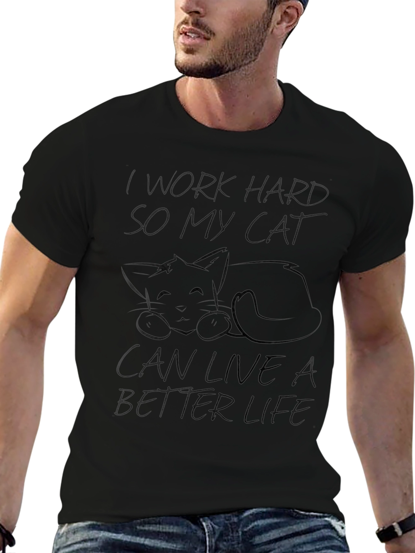 Work Hard For My Cat Graphic Tee