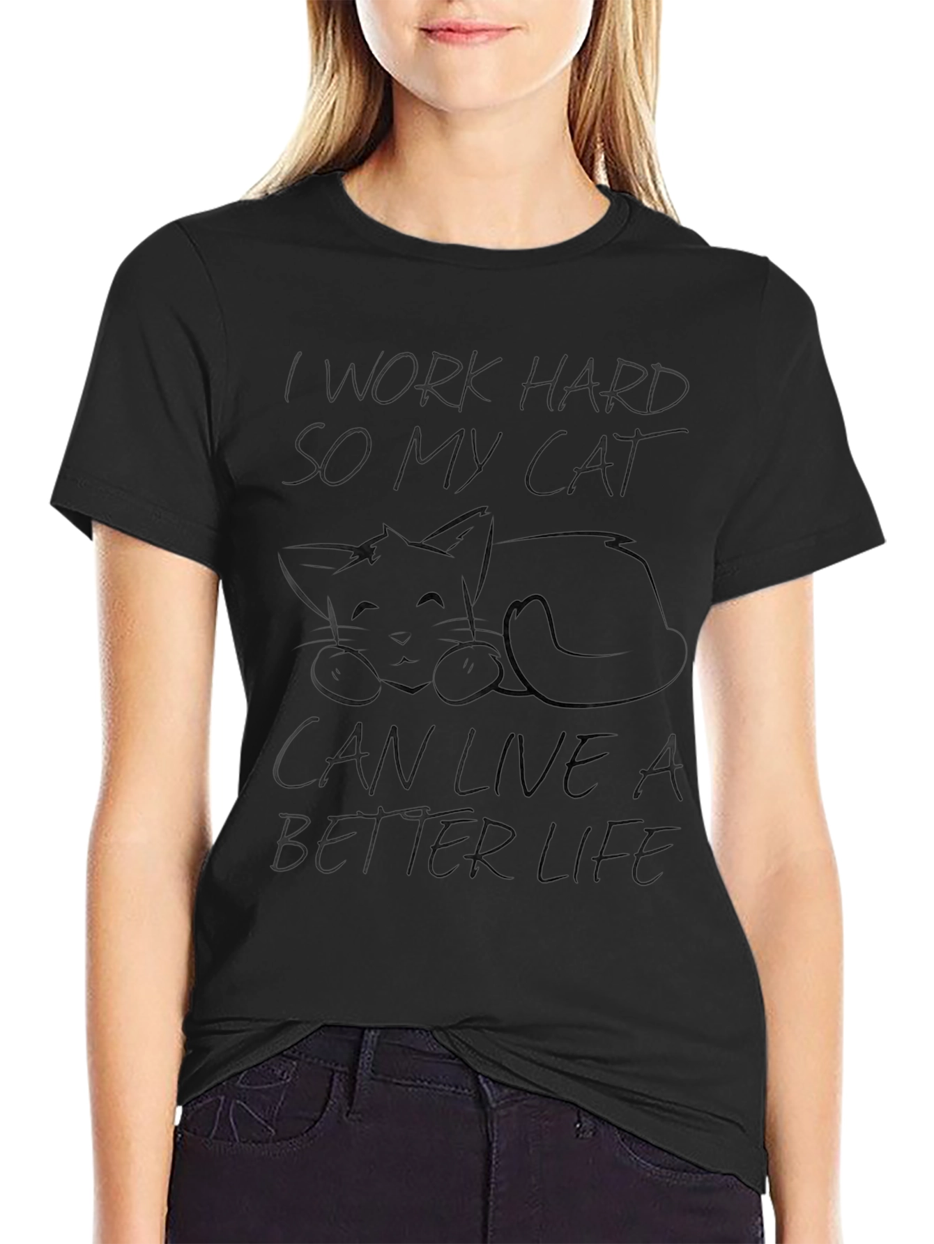 Work Hard For My Cat Graphic Tee