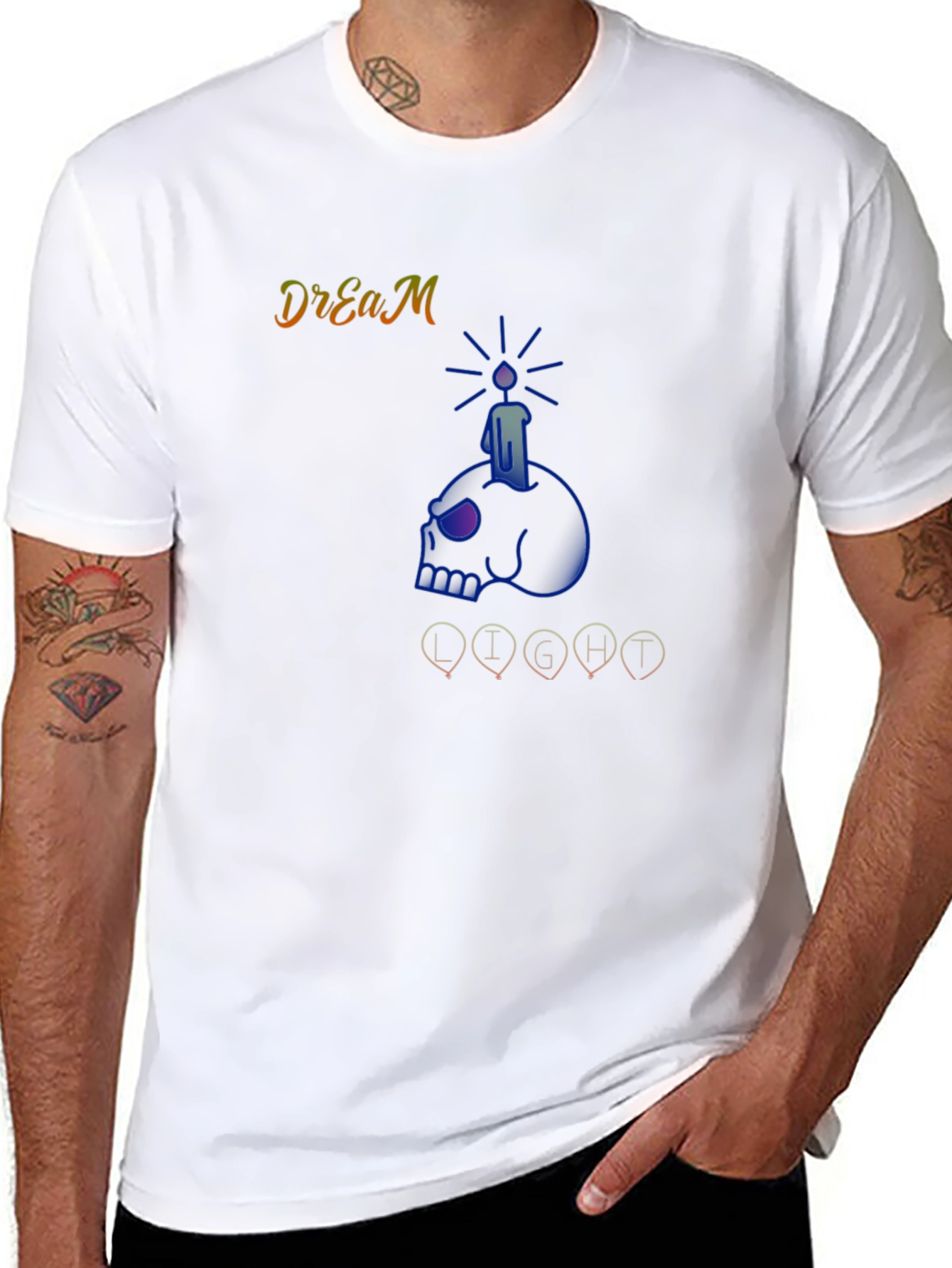 Dream Light Graphic Print Black T-Shirt