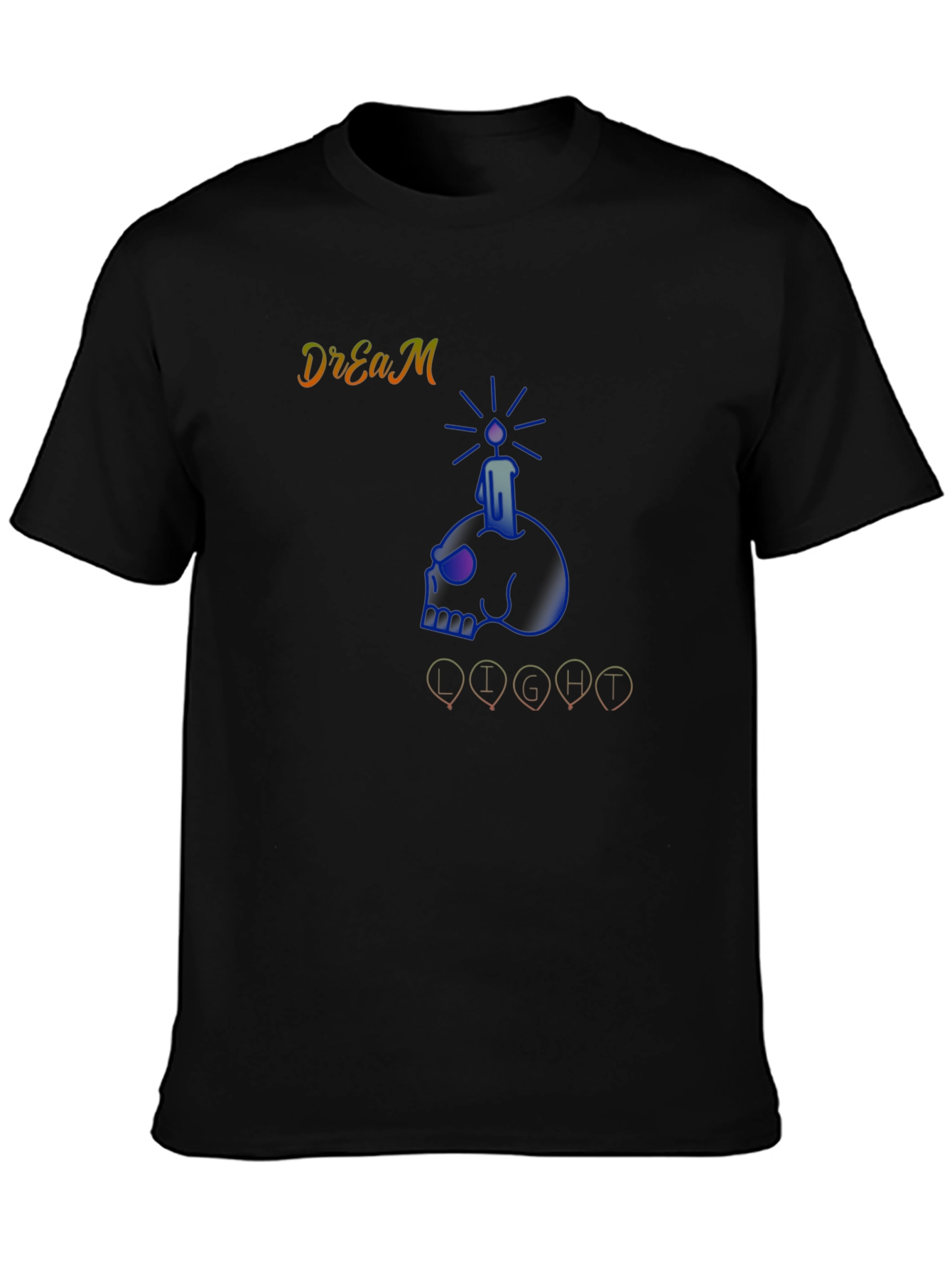 Dream Light Graphic Print Black T-Shirt