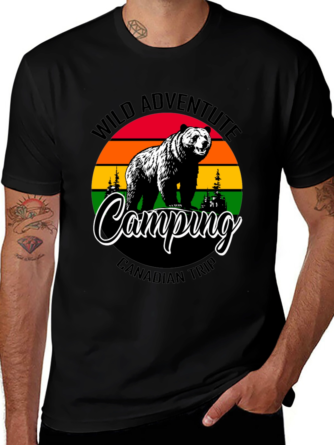 Wild Adventure Camping Bear T-Shirt