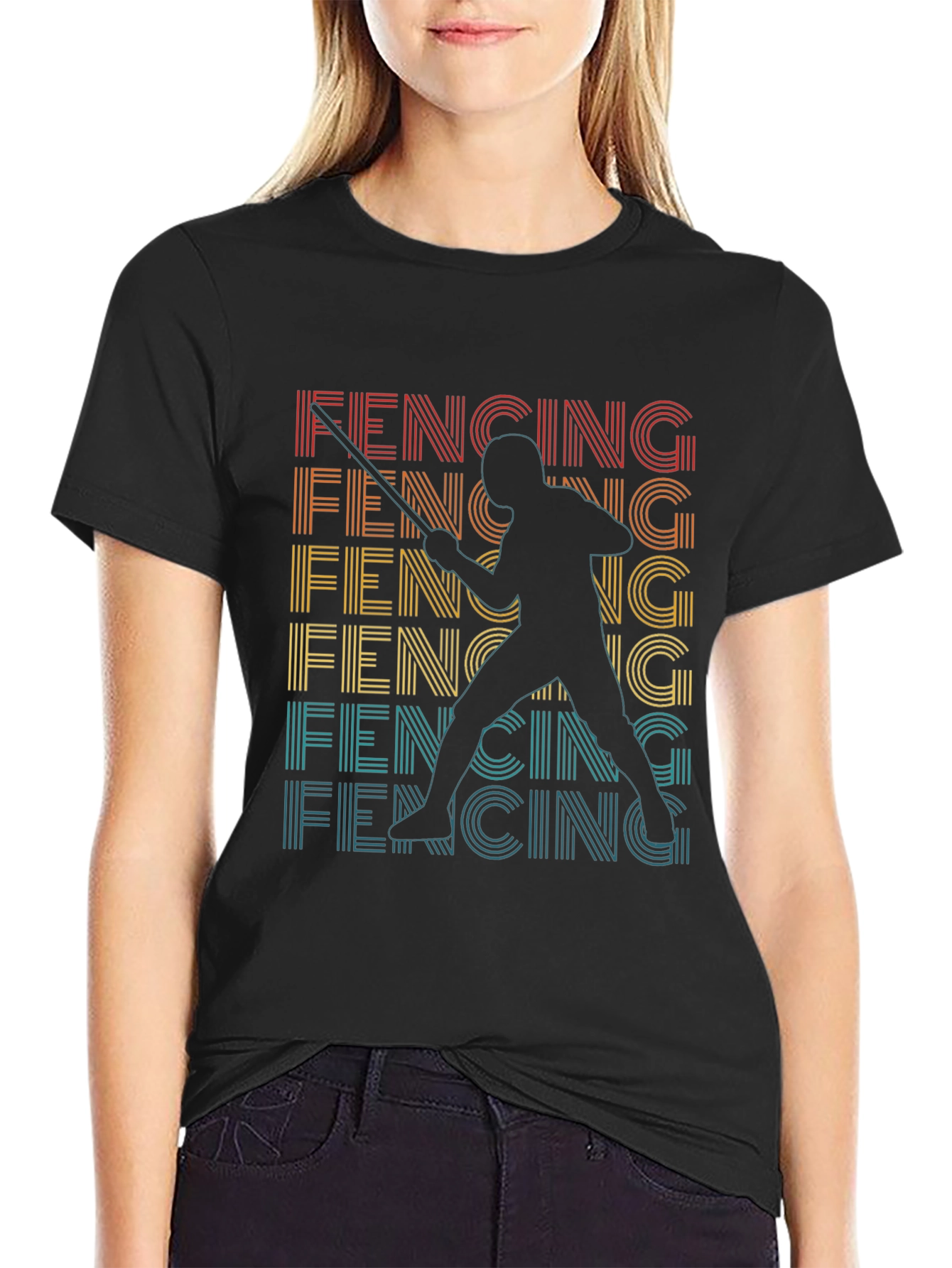 Fencing Silhouette Graphic Tee