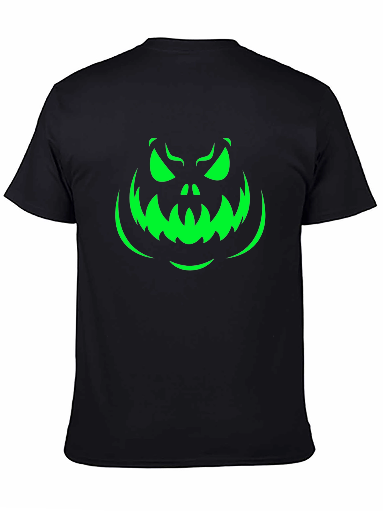 Spooky Pumpkin Face Halloween T-Shirt - Black