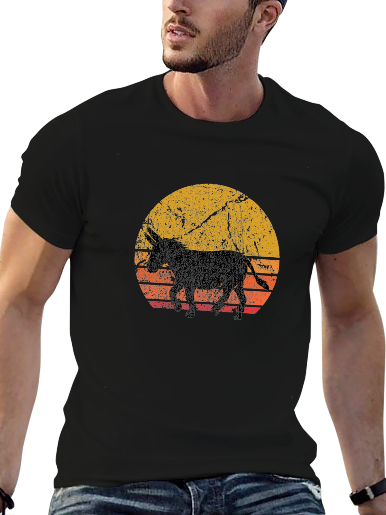 Retro Donkey Sunset Graphic Tee