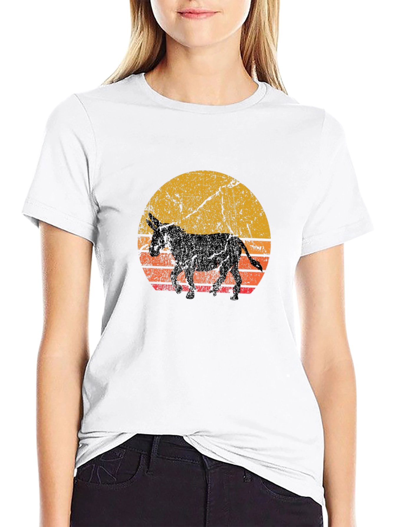 Retro Donkey Sunset Graphic Tee