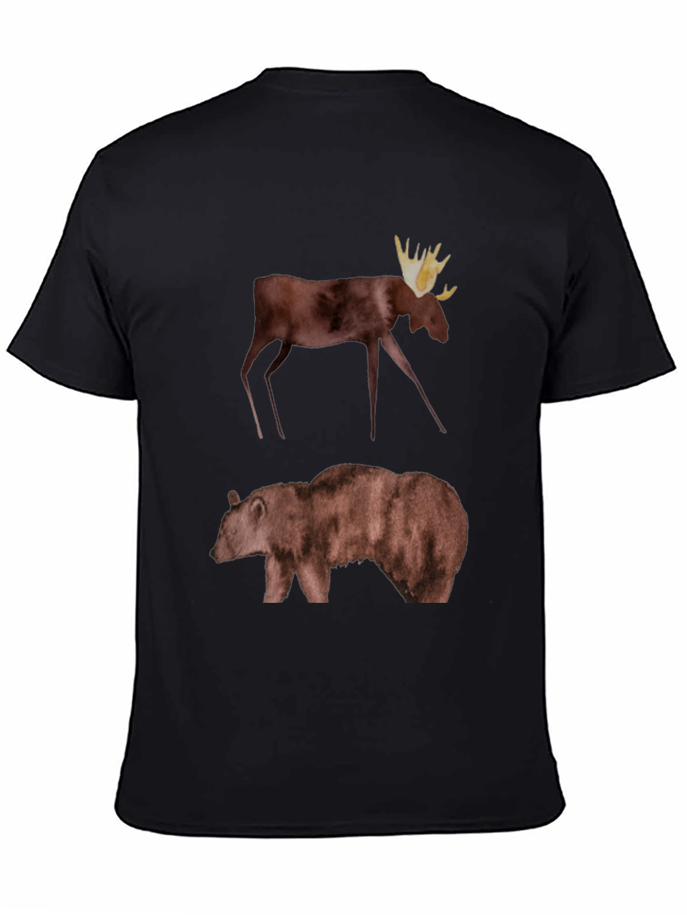 Moose & Bear Graphic Tee - Black