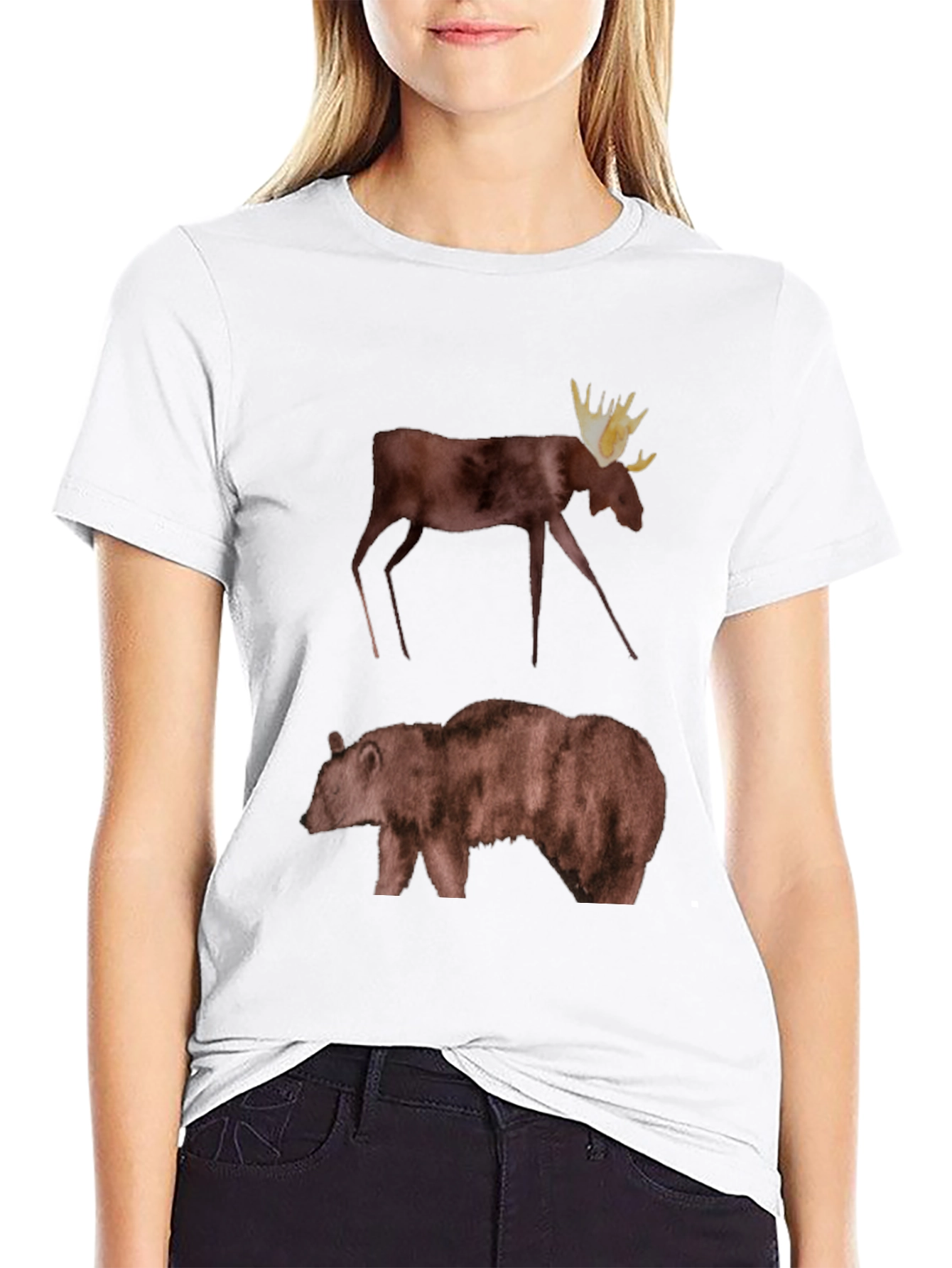 Moose & Bear Graphic Tee - Black