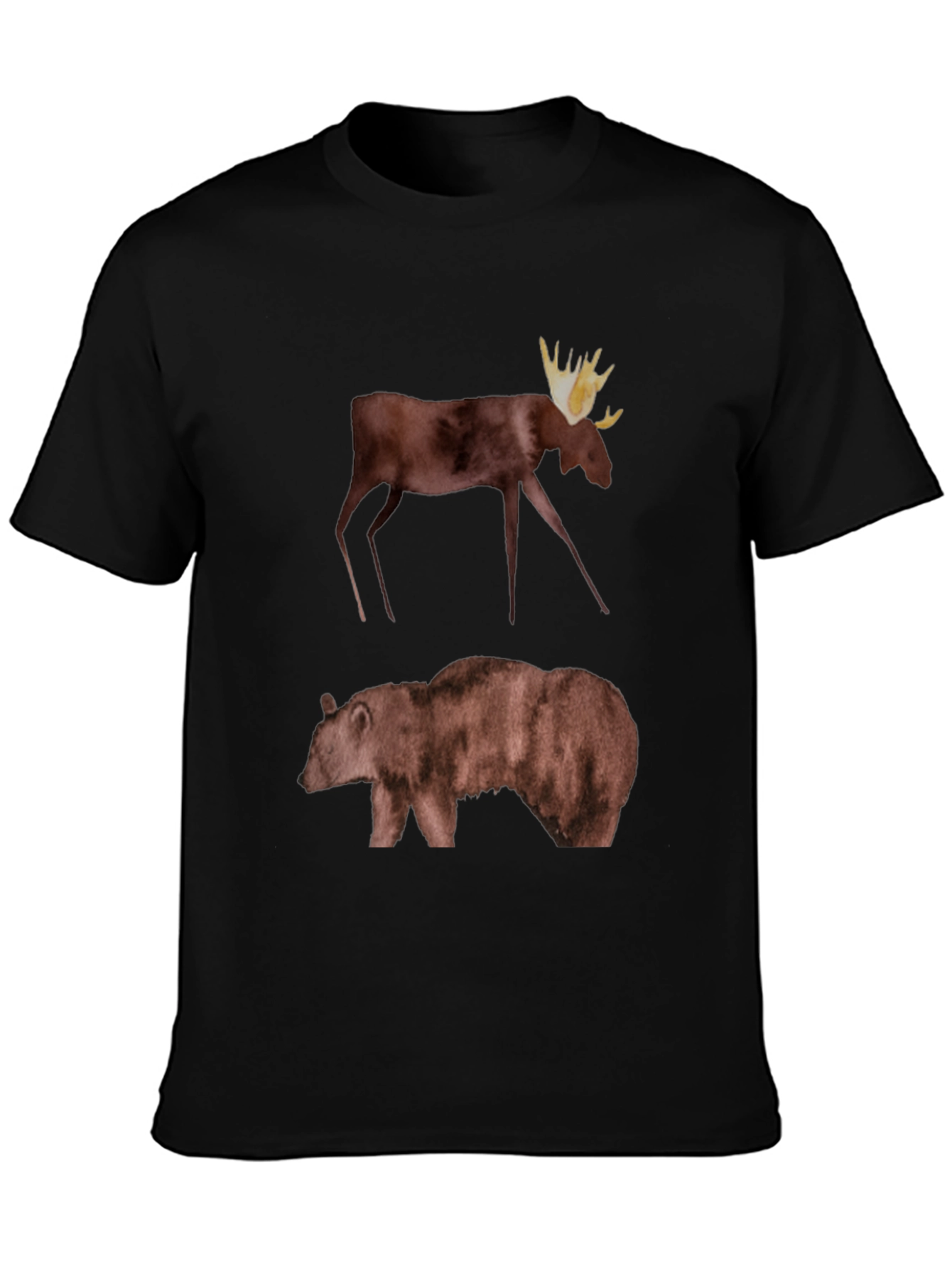 Moose & Bear Graphic Tee - Black
