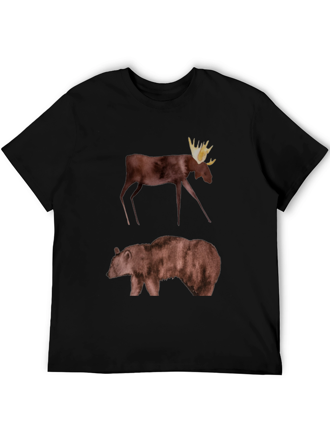 Moose & Bear Graphic Tee - Black