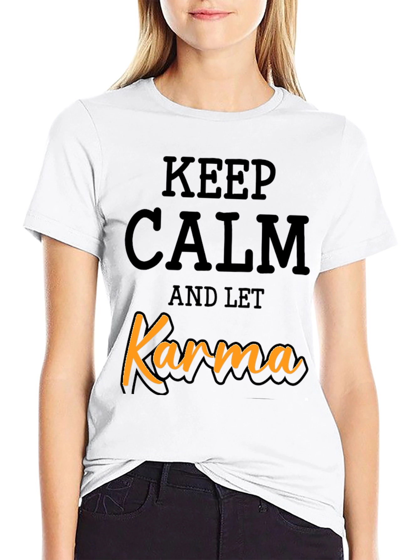 Keep Calm and Let Karma T-Shirt - Black