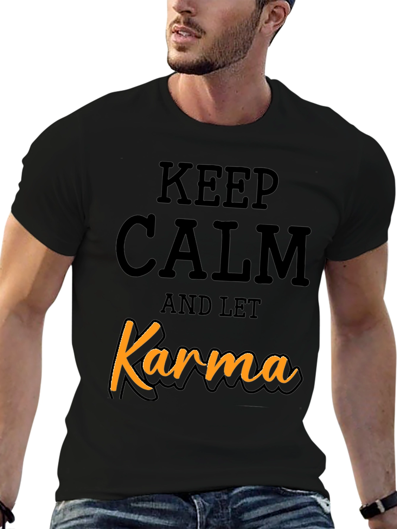 Keep Calm and Let Karma T-Shirt - Black