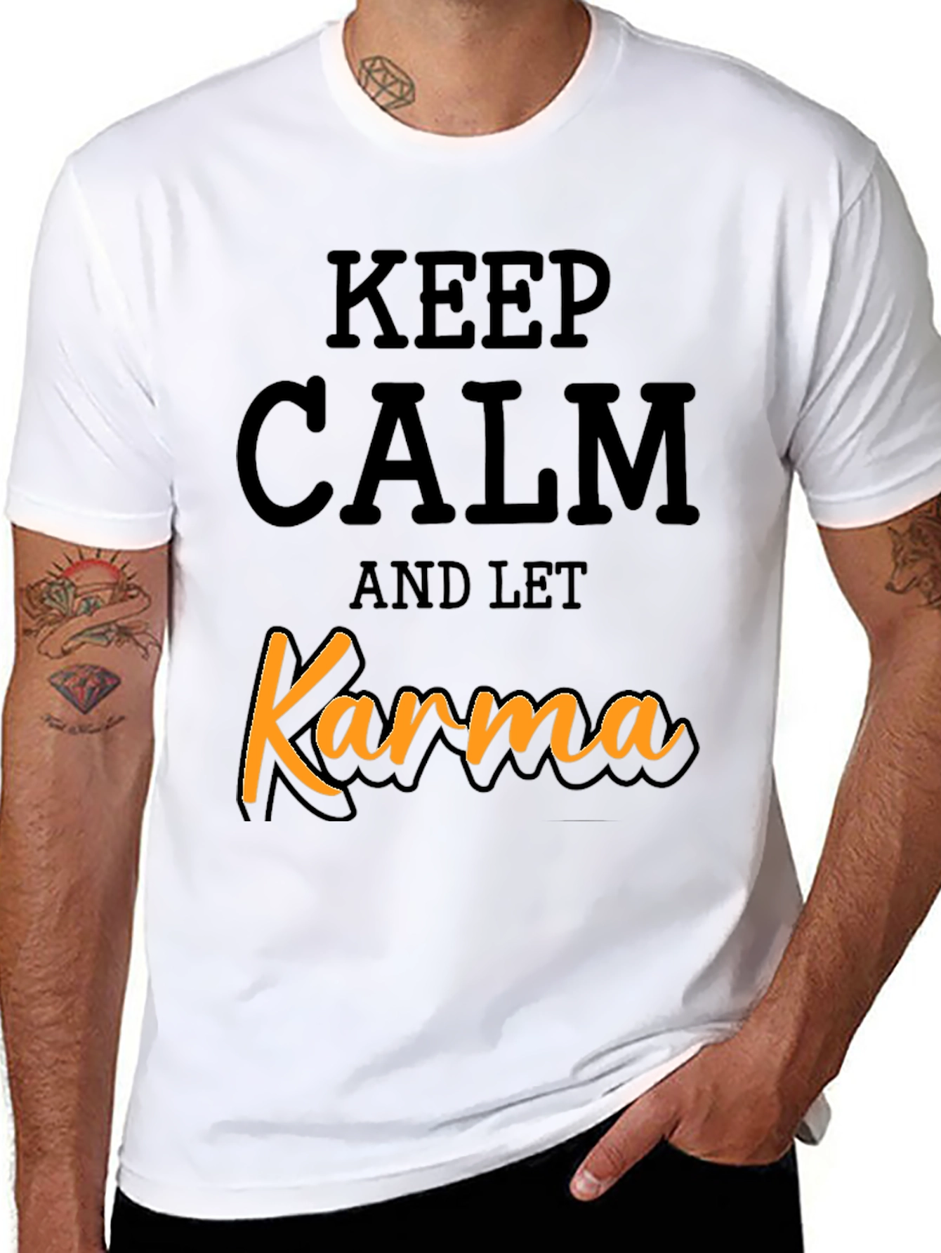 Keep Calm and Let Karma T-Shirt - Black