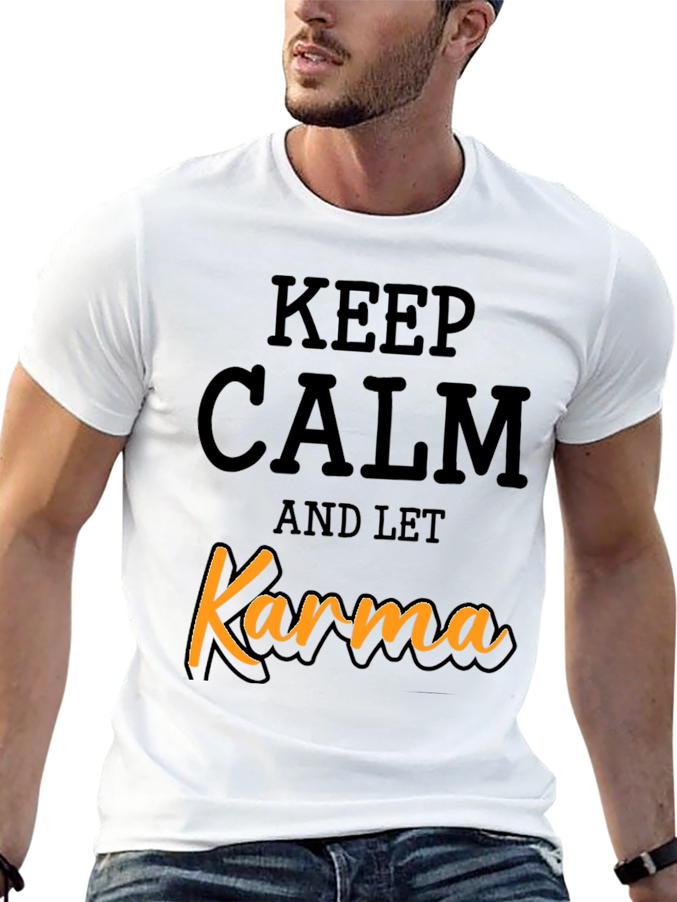 Keep Calm and Let Karma T-Shirt - Black