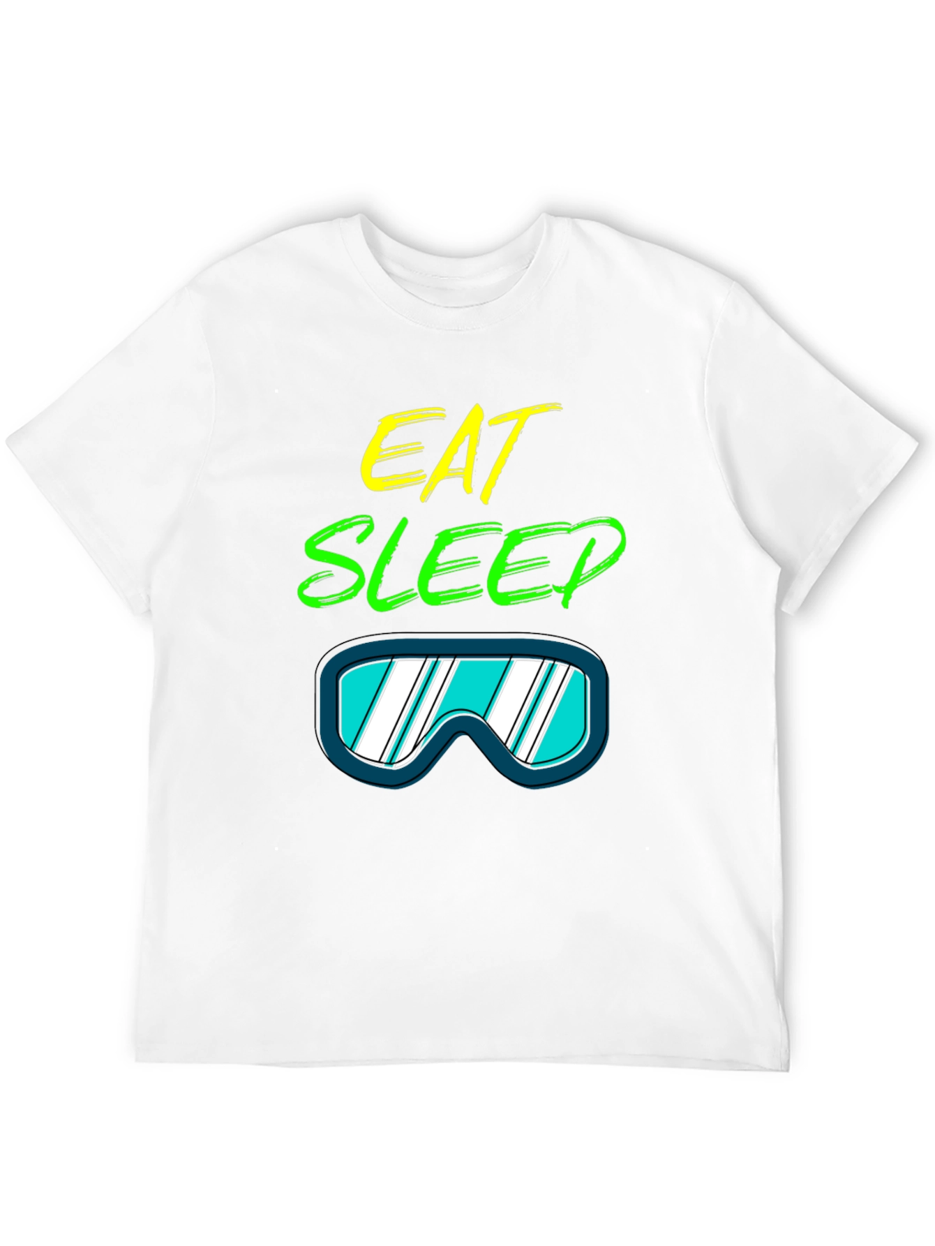 Eat Sleep Ski T-Shirt: Cool Ski Goggles Graphic Tee