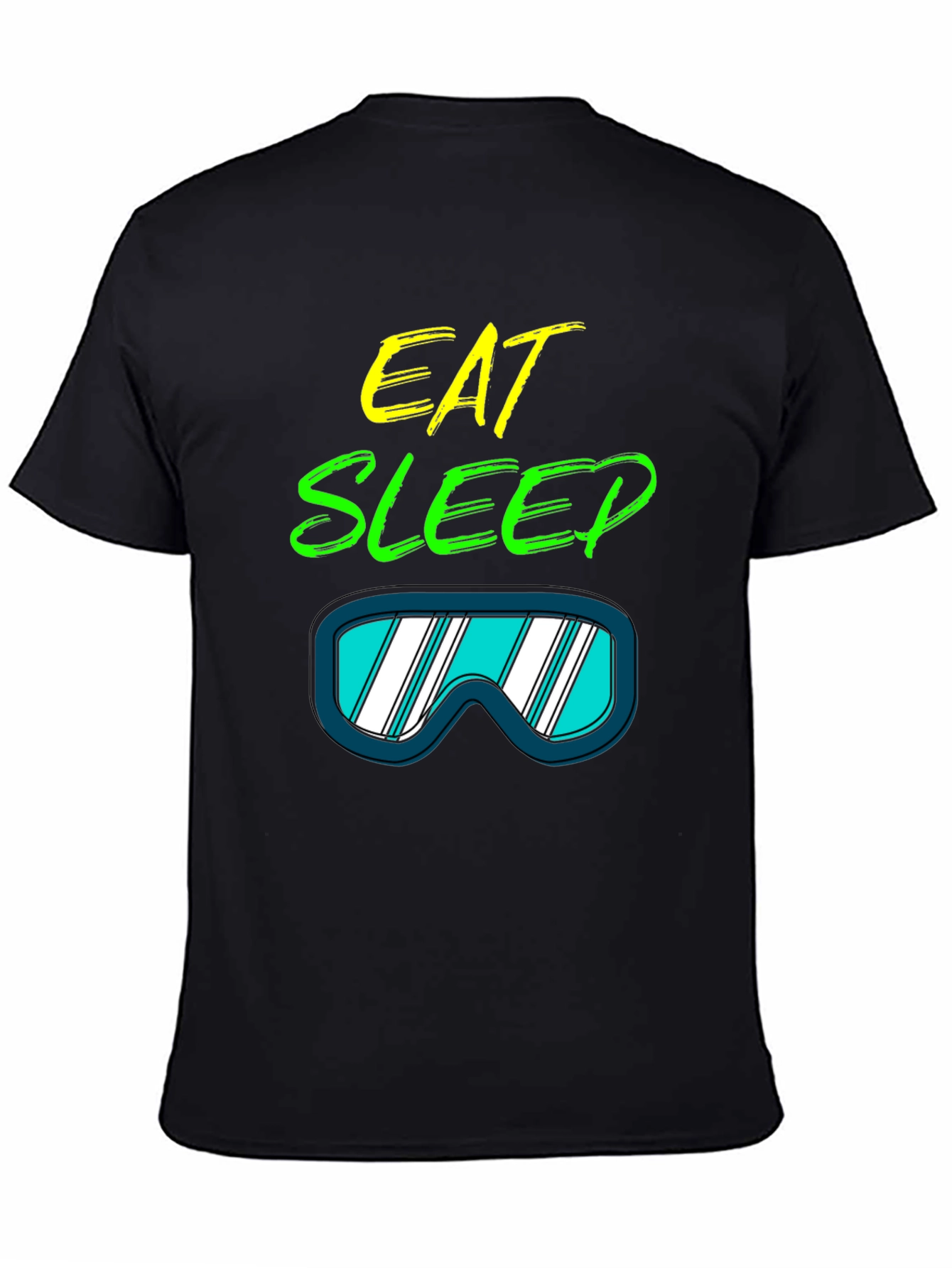 Eat Sleep Ski T-Shirt: Cool Ski Goggles Graphic Tee