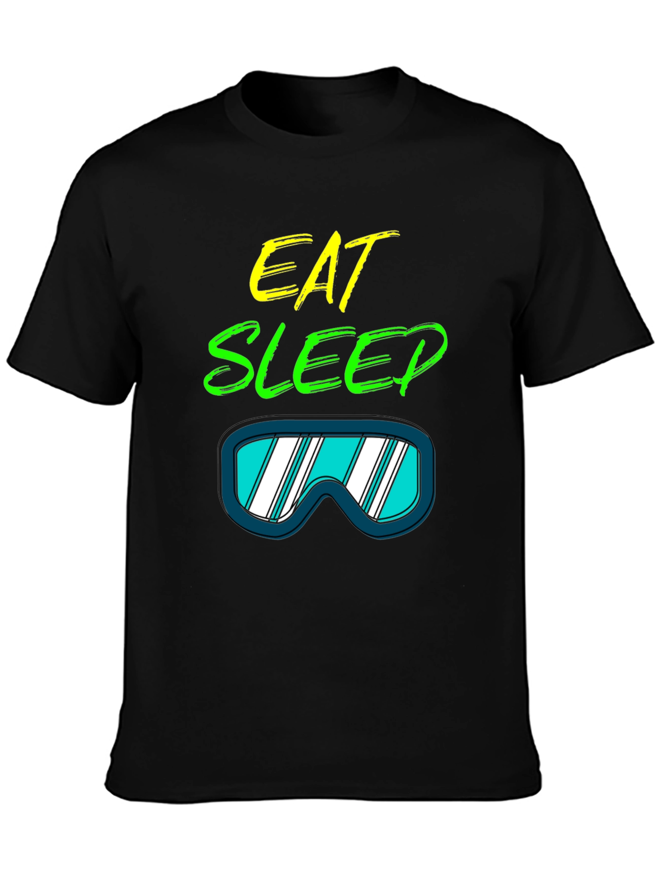 Eat Sleep Ski T-Shirt: Cool Ski Goggles Graphic Tee
