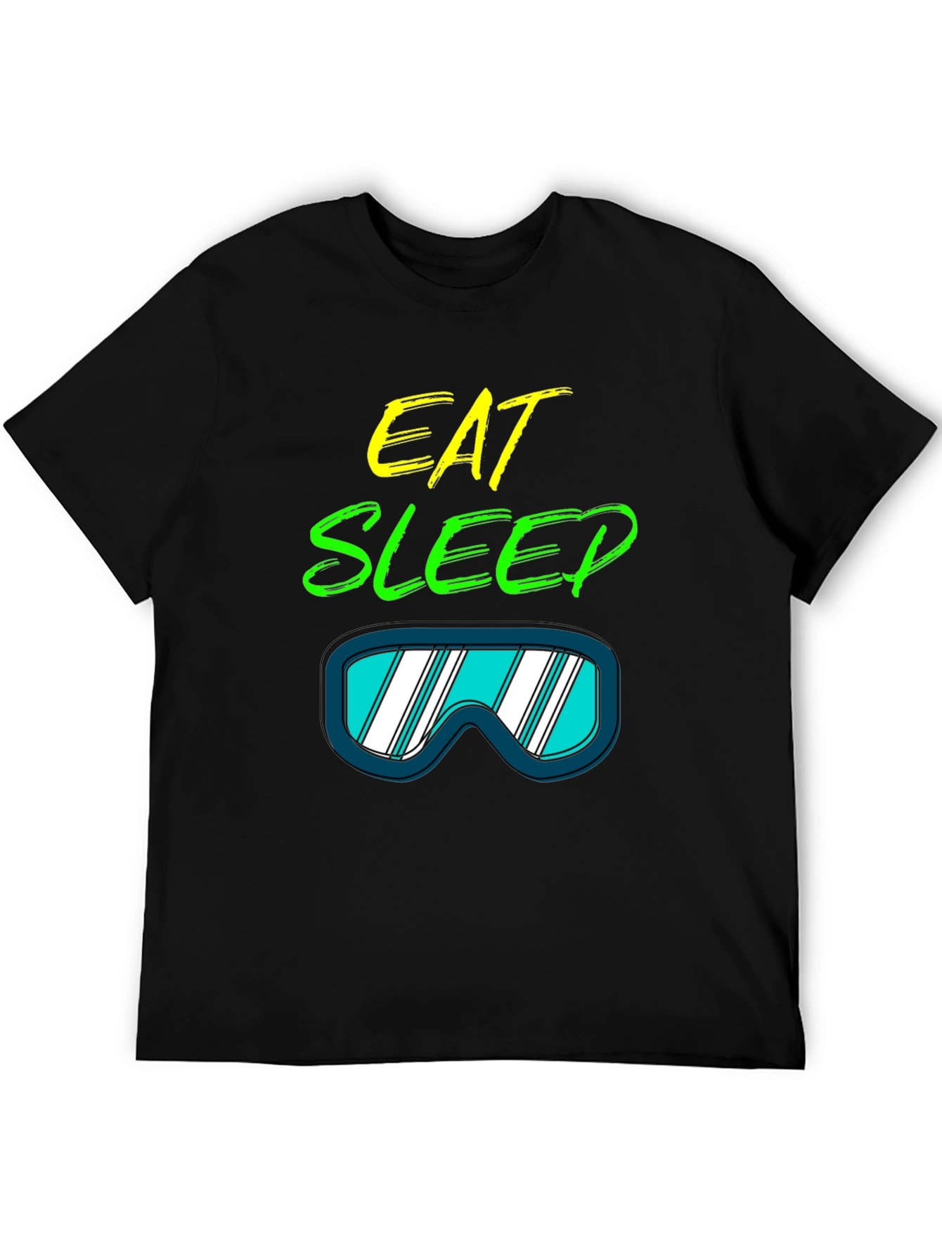 Eat Sleep Ski T-Shirt: Cool Ski Goggles Graphic Tee