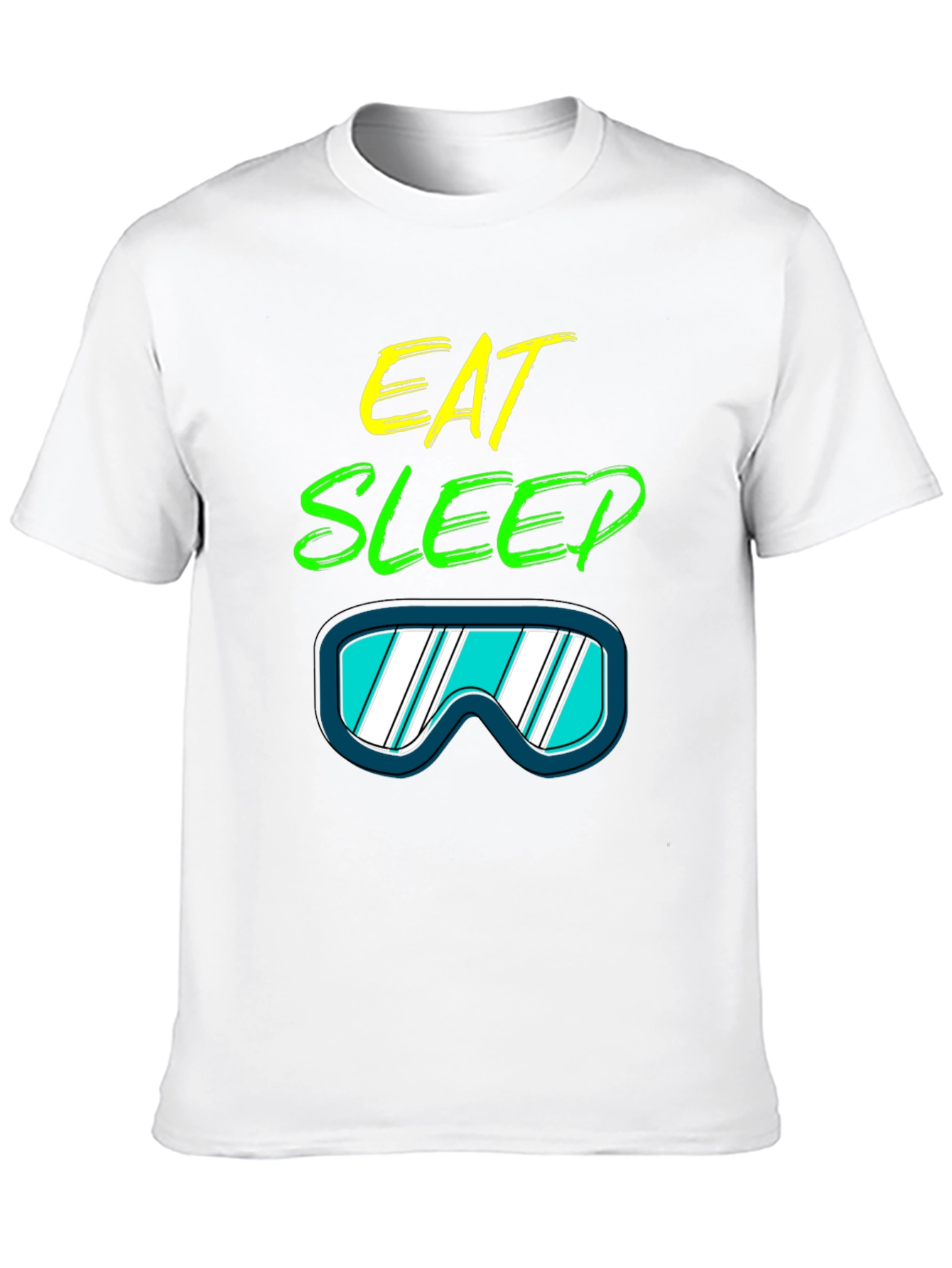 Eat Sleep Ski T-Shirt: Cool Ski Goggles Graphic Tee