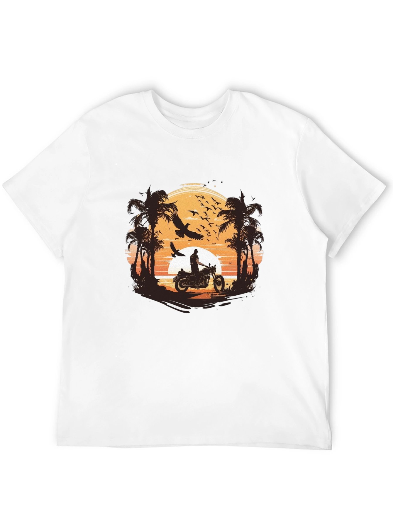 Sunset Ride Graphic Tee - Classic Black Cotton