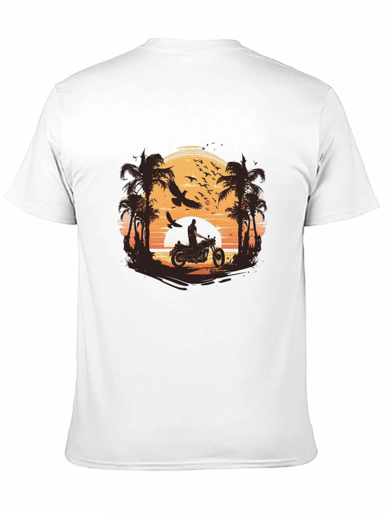 Sunset Ride Graphic Tee - Classic Black Cotton