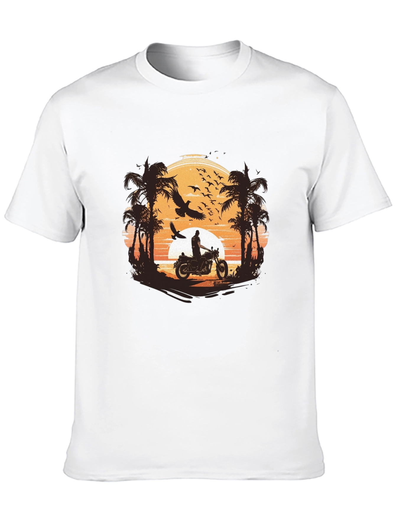 Sunset Ride Graphic Tee - Classic Black Cotton
