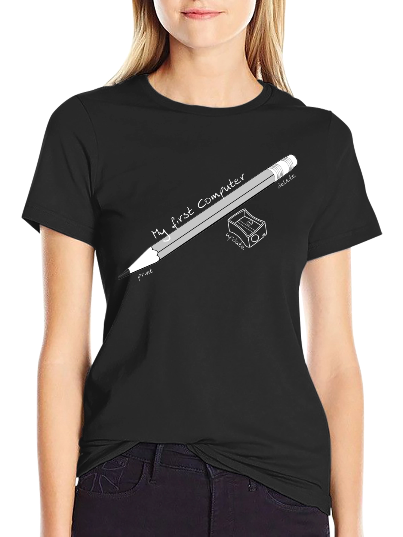 My First Computer T-Shirt - Retro Pencil Design