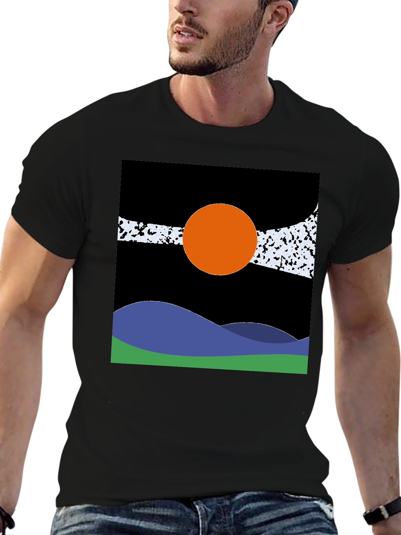 Abstract Sunset T-Shirt - Black