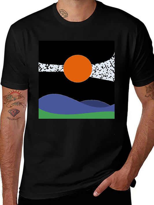 Abstract Sunset T-Shirt - Black