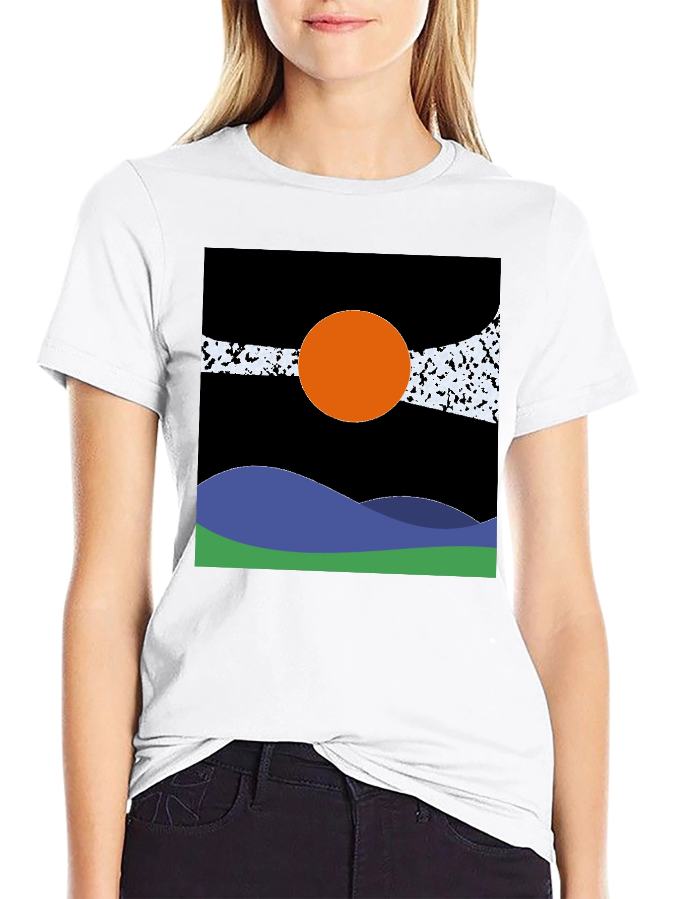 Abstract Sunset T-Shirt - Black