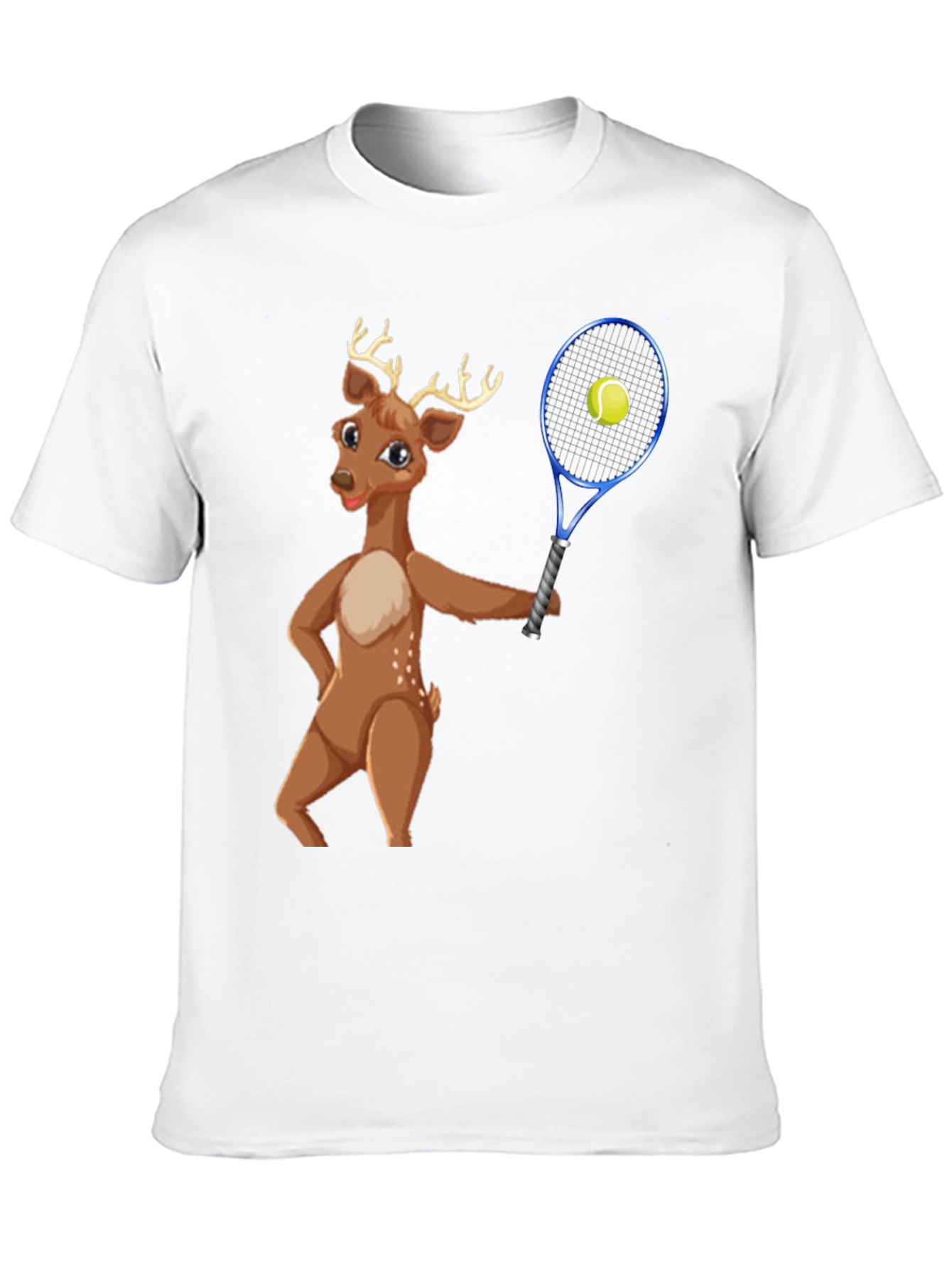 Deer Playing Tennis Graphic Tee