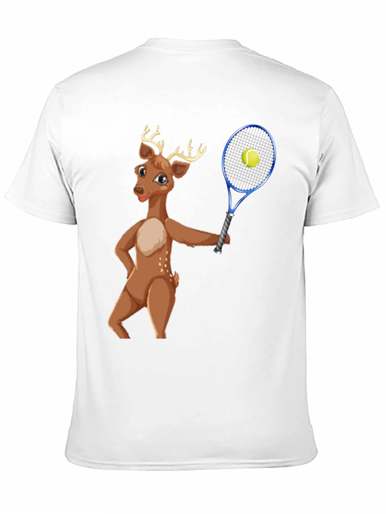 Deer Playing Tennis Graphic Tee