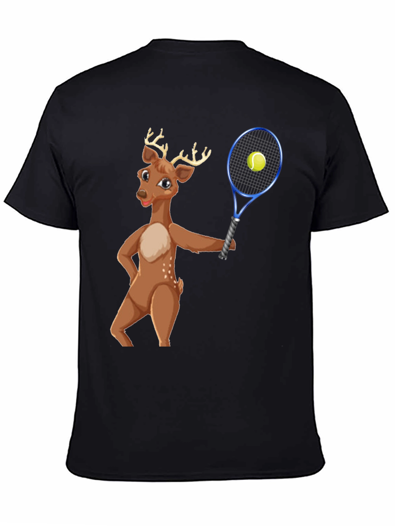 Deer Playing Tennis Graphic Tee