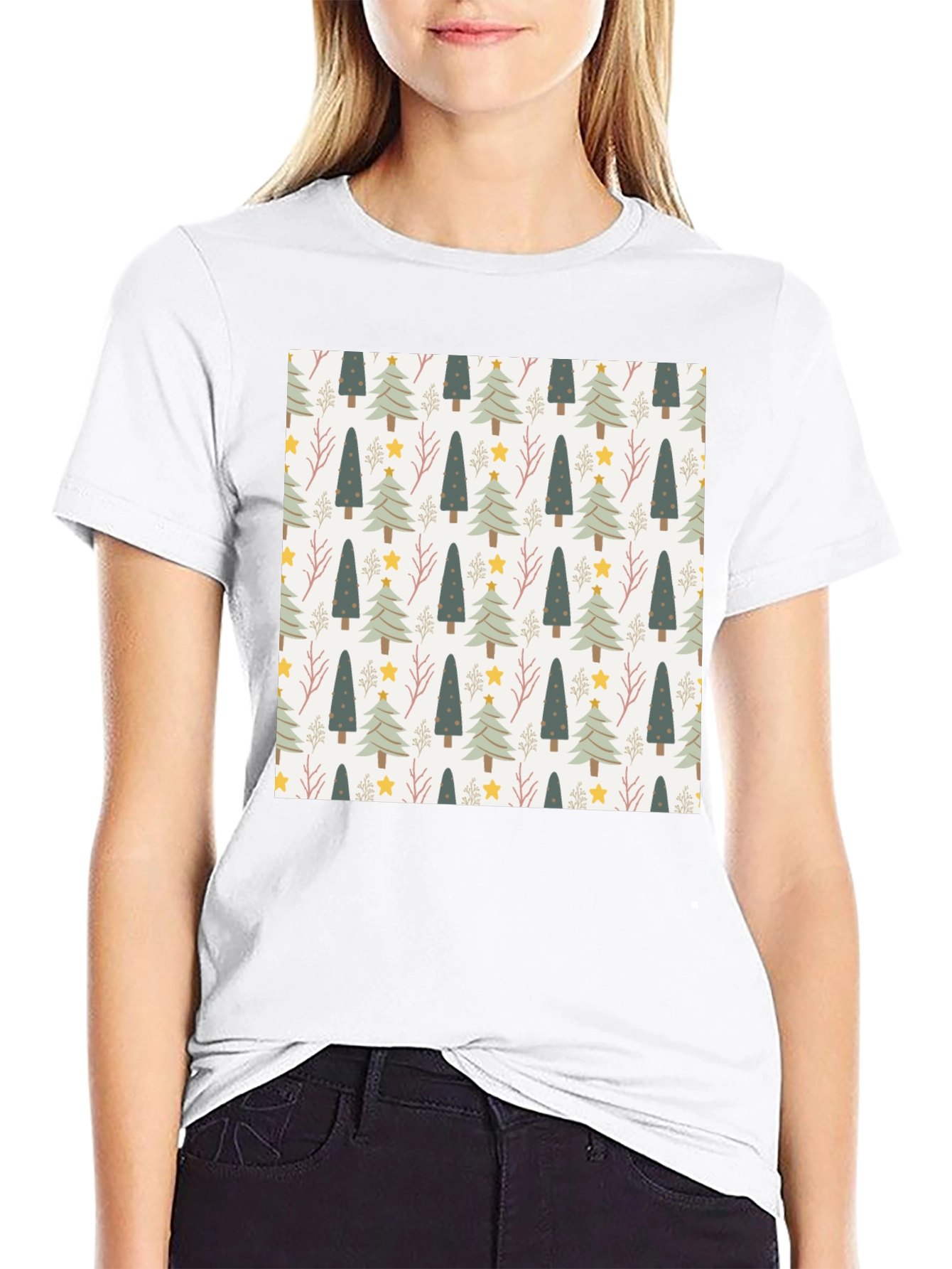 Festive Holiday Tree Pattern Tee
