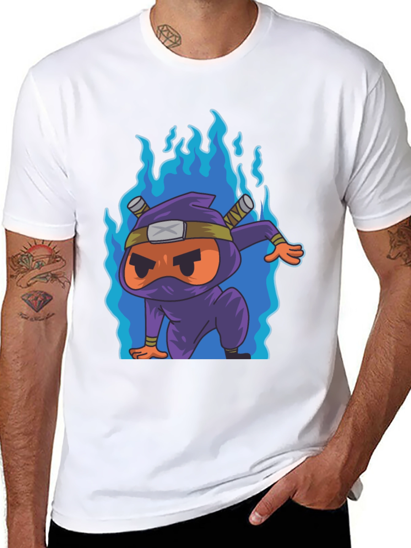 Ninja Cartoon Graphic T-Shirt