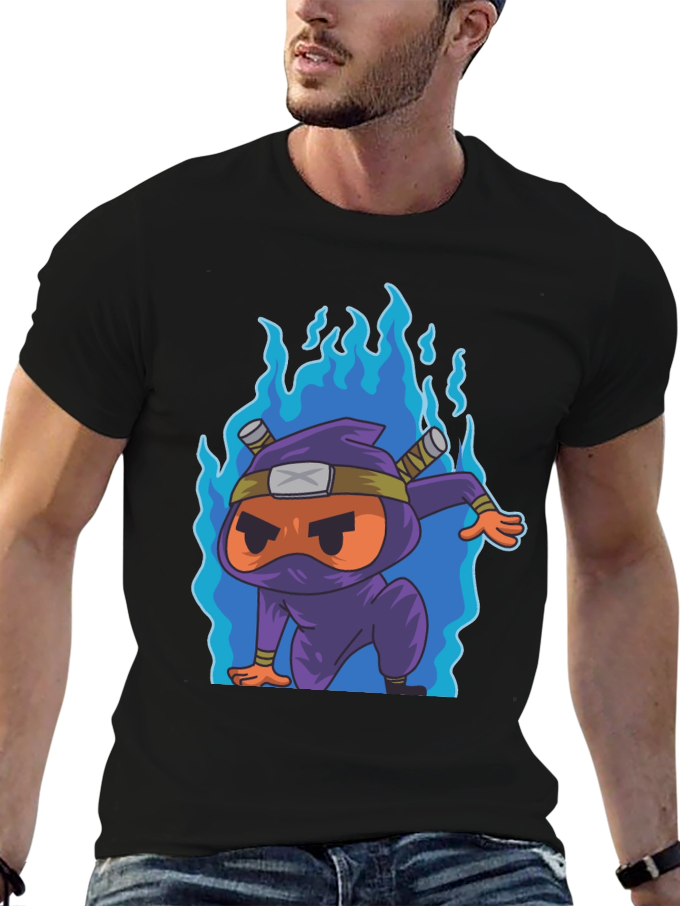Ninja Cartoon Graphic T-Shirt